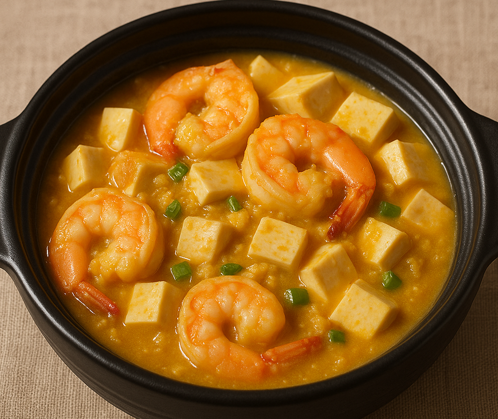 鹹蛋蝦仁豆腐煲 Salted Duck Egg Shrimp & Tofu Stew